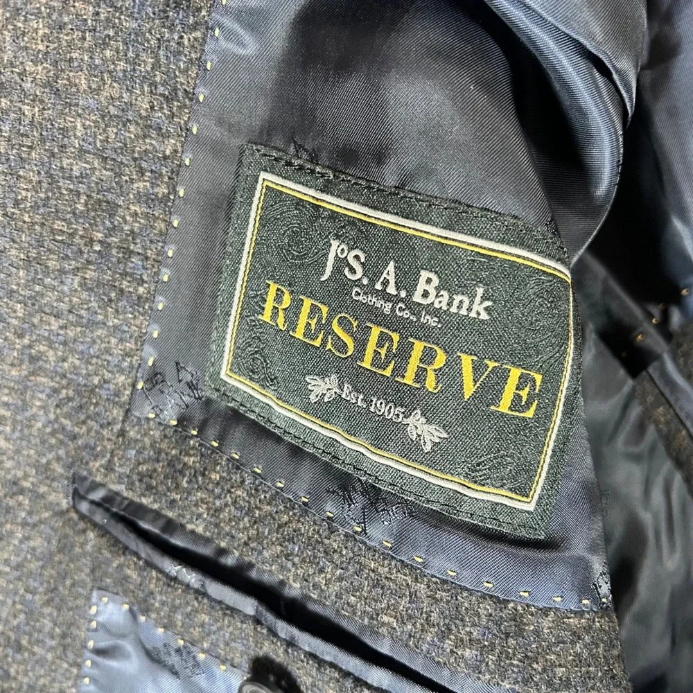 Jos A Bank Reserve Blazer 48R Wool Cashmere E Thomas Italian Fabric Sport‎ Coat